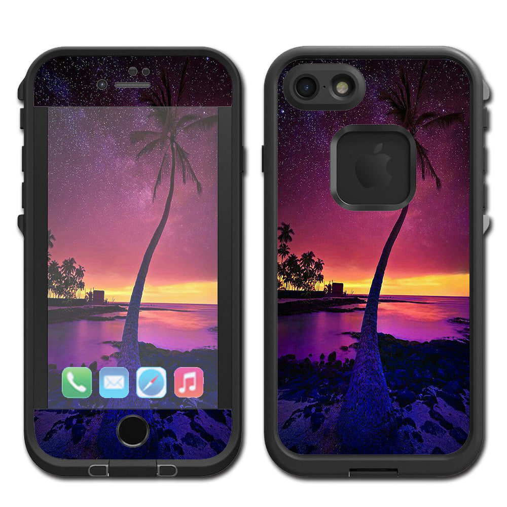  Palm Tree Stars And Sunset Purple Lifeproof Fre iPhone 7 or iPhone 8 Skin