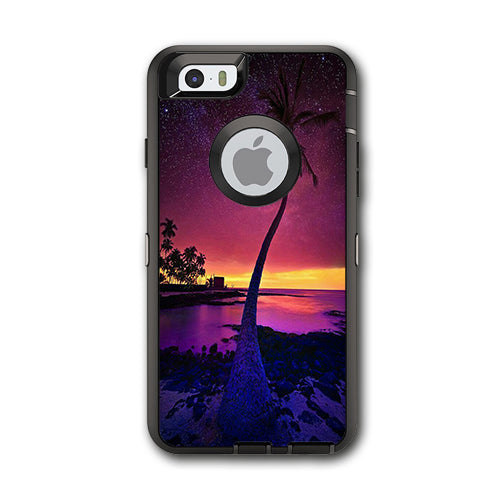  Palm Tree Stars And Sunset Purple Otterbox Defender iPhone 6 Skin