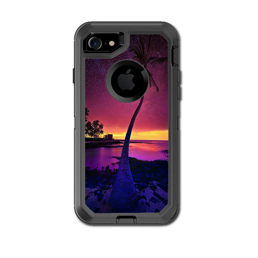  Palm Tree Stars And Sunset Purple Otterbox Defender iPhone 7 or iPhone 8 Skin