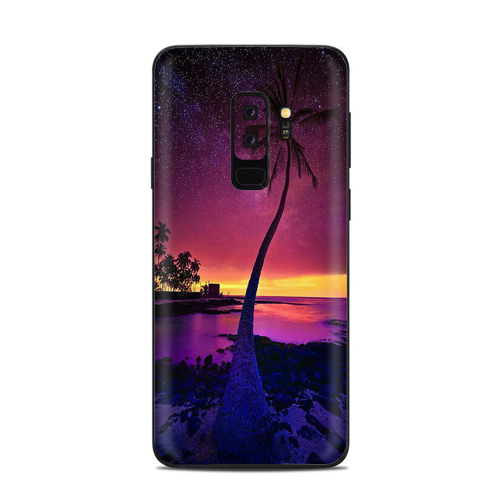 Palm Tree Stars And Sunset Purple Samsung Galaxy S9 Plus Skin