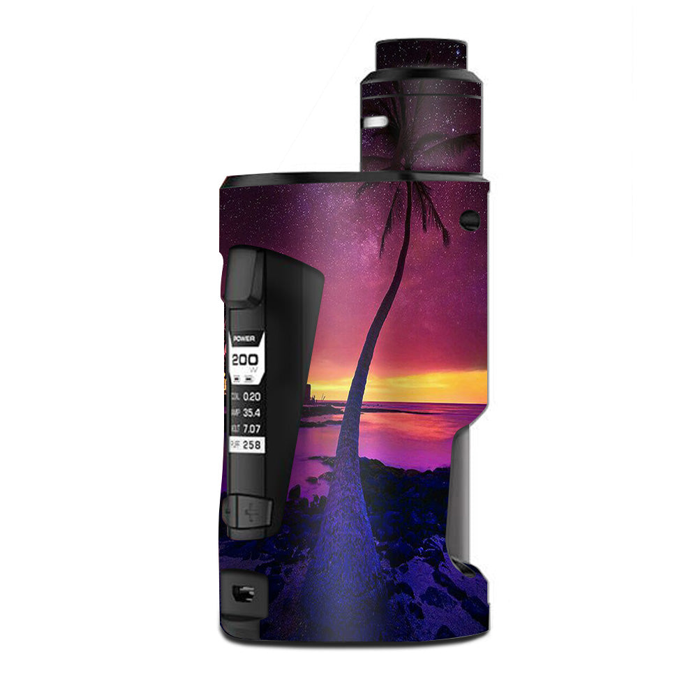  Palm Tree Stars And Sunset Purple G Box Squonk Geek Vape Skin