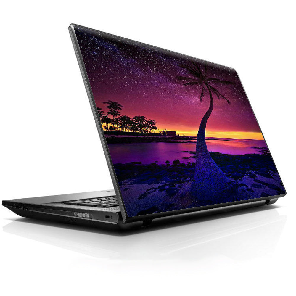  Palm Tree Stars And Sunset Purple Universal 13 to 16 inch wide laptop Skin