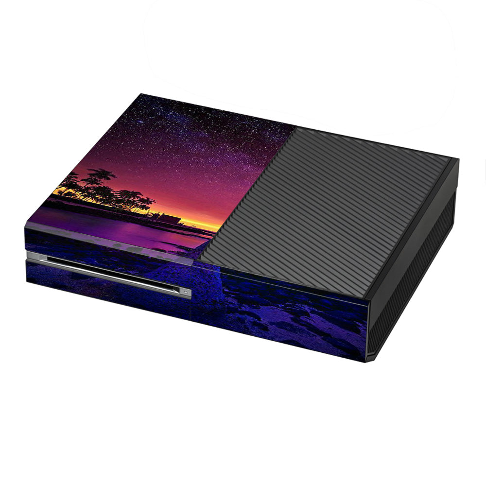  Palm Tree Stars And Sunset Purple Microsoft Xbox One Skin
