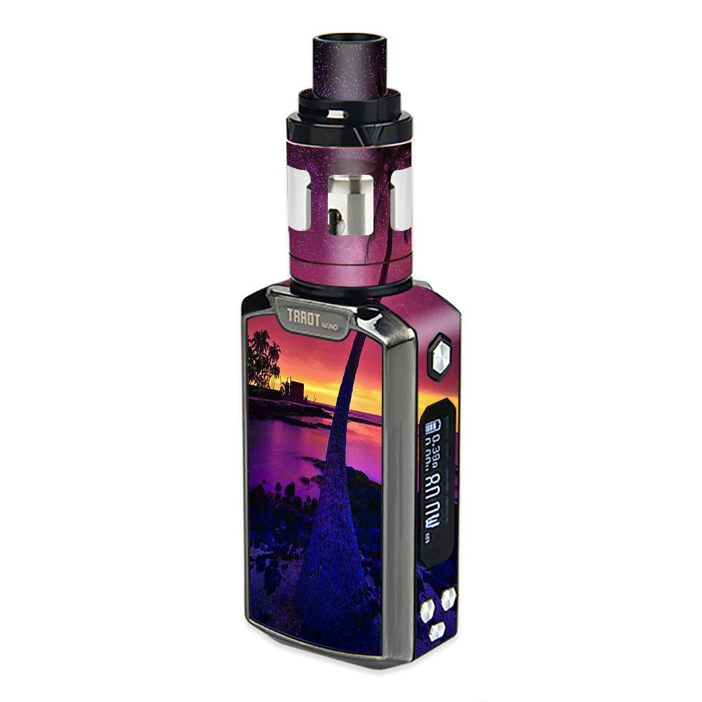 Skin Decal for Vaporesso Tarot Nano Kit Vape / Palm Tree Stars and Sunset Purple itsaskin.com Skin Decal for Vaporesso Tarot Nano Kit Vape / Palm Tree Stars and Sunset Purple itsaskin.com