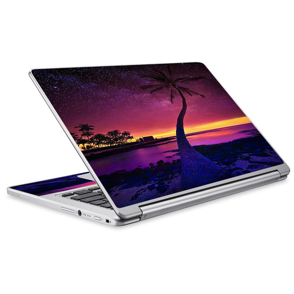  Palm Tree Stars And Sunset Purple Acer Chromebook R13 Skin