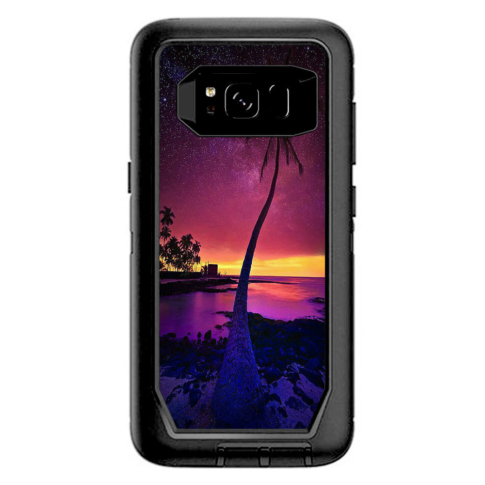  Palm Tree Stars And Sunset Purple Otterbox Defender Samsung Galaxy S8 Skin