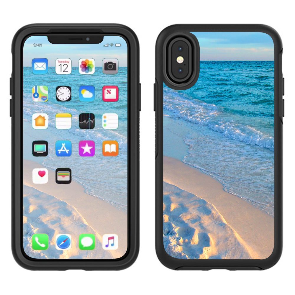  Beach White Sands Blue Water Otterbox Defender Apple iPhone X Skin