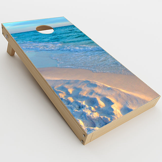  Beach White Sands Blue Water Cornhole Game Boards  Skin