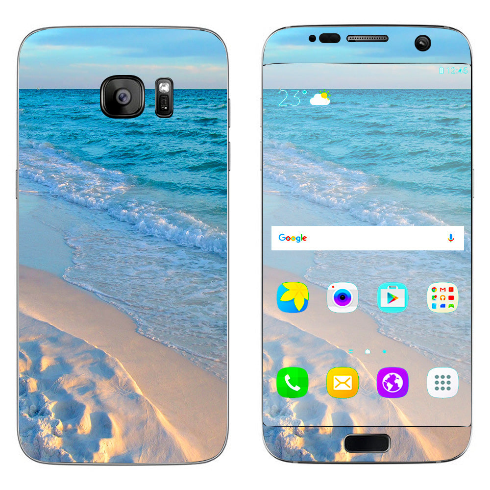  Beach White Sands Blue Water Samsung Galaxy S7 Edge Skin