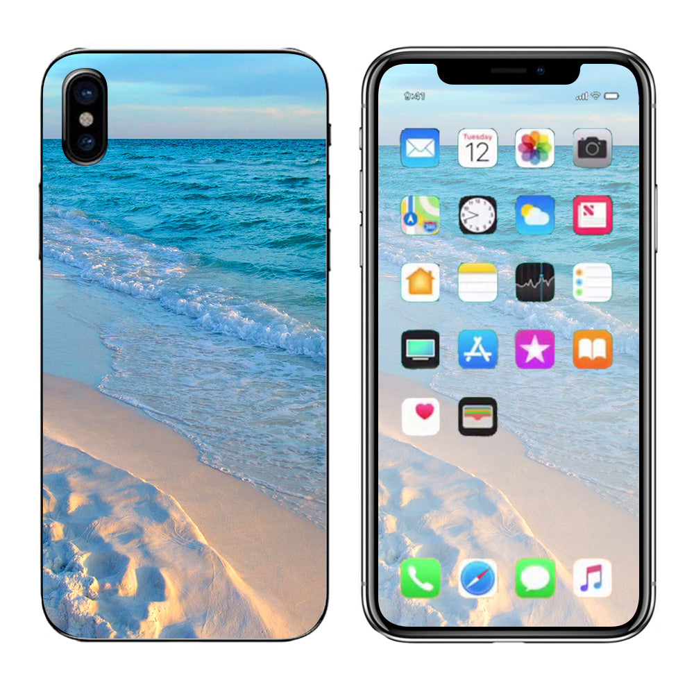  Beach White Sands Blue Water Apple iPhone X Skin