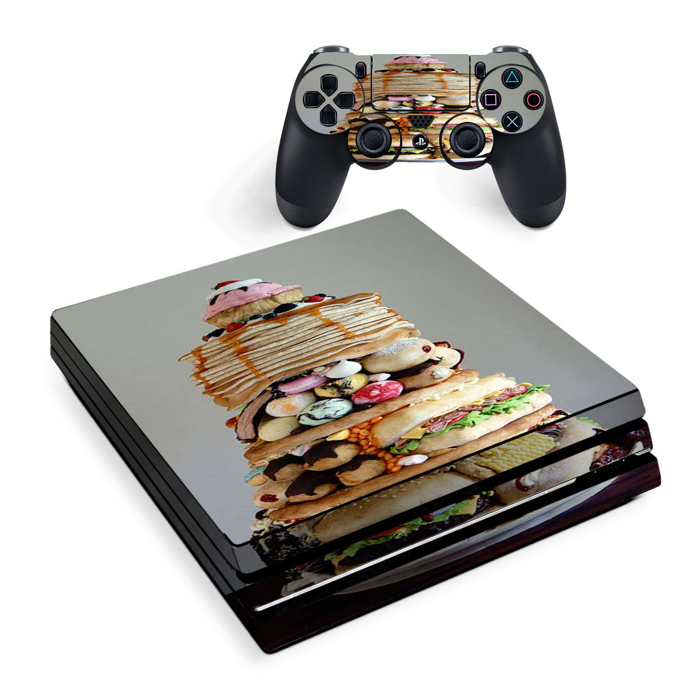 Skin Decal Vinyl Wrap For Playstation Ps4 Pro Console & Controller Stickers Skins Cover/ Ultimate Foodie Stack All Foods Sony PS4 Pro Skin