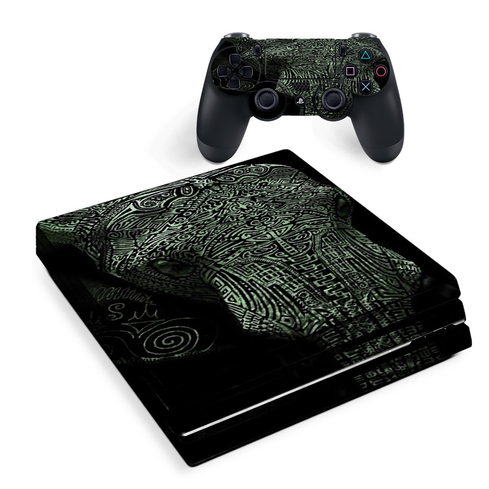 Skin Decal Vinyl Wrap For Playstation Ps4 Pro Console & Controller Stickers Skins Cover/ Aztec Elephant Tribal Design Sony PS4 Pro Skin