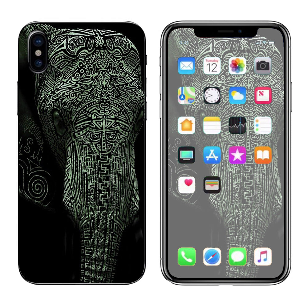  Aztec Elephant Tribal Design Apple iPhone X Skin