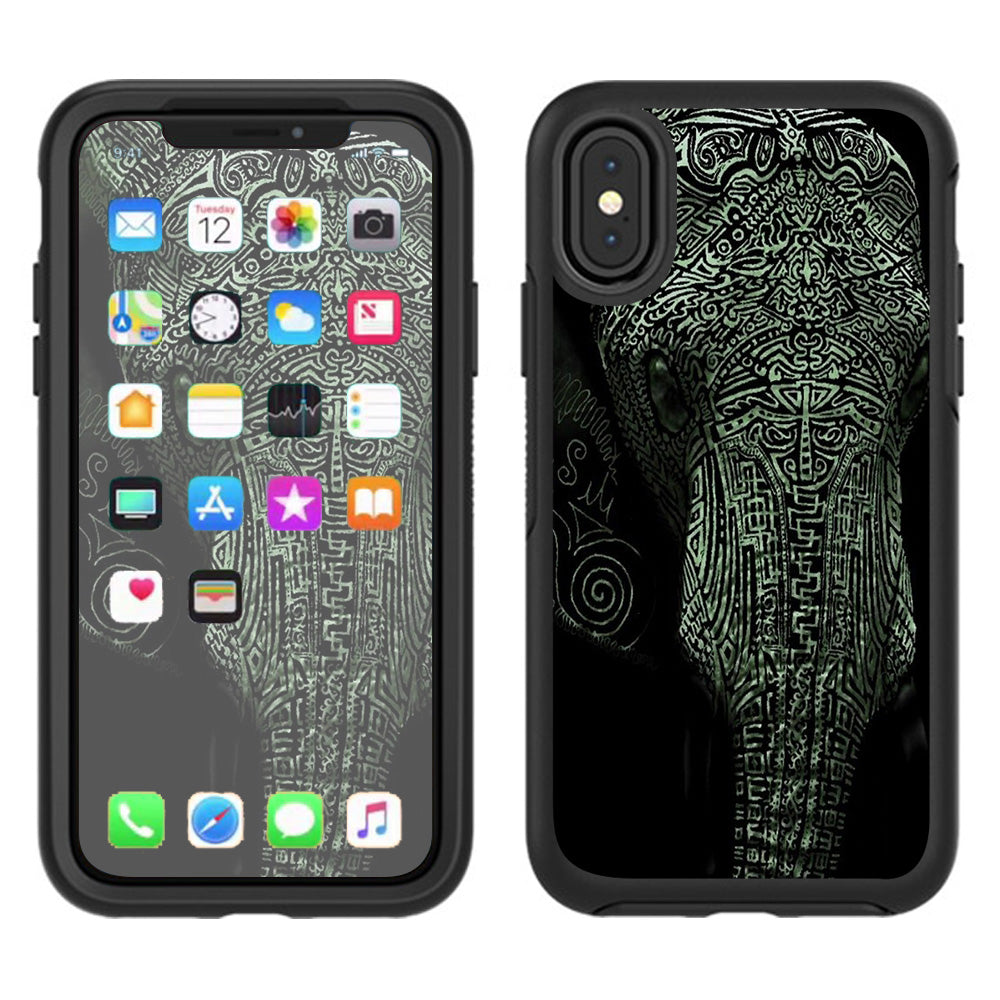  Aztec Elephant Tribal Design Otterbox Defender Apple iPhone X Skin
