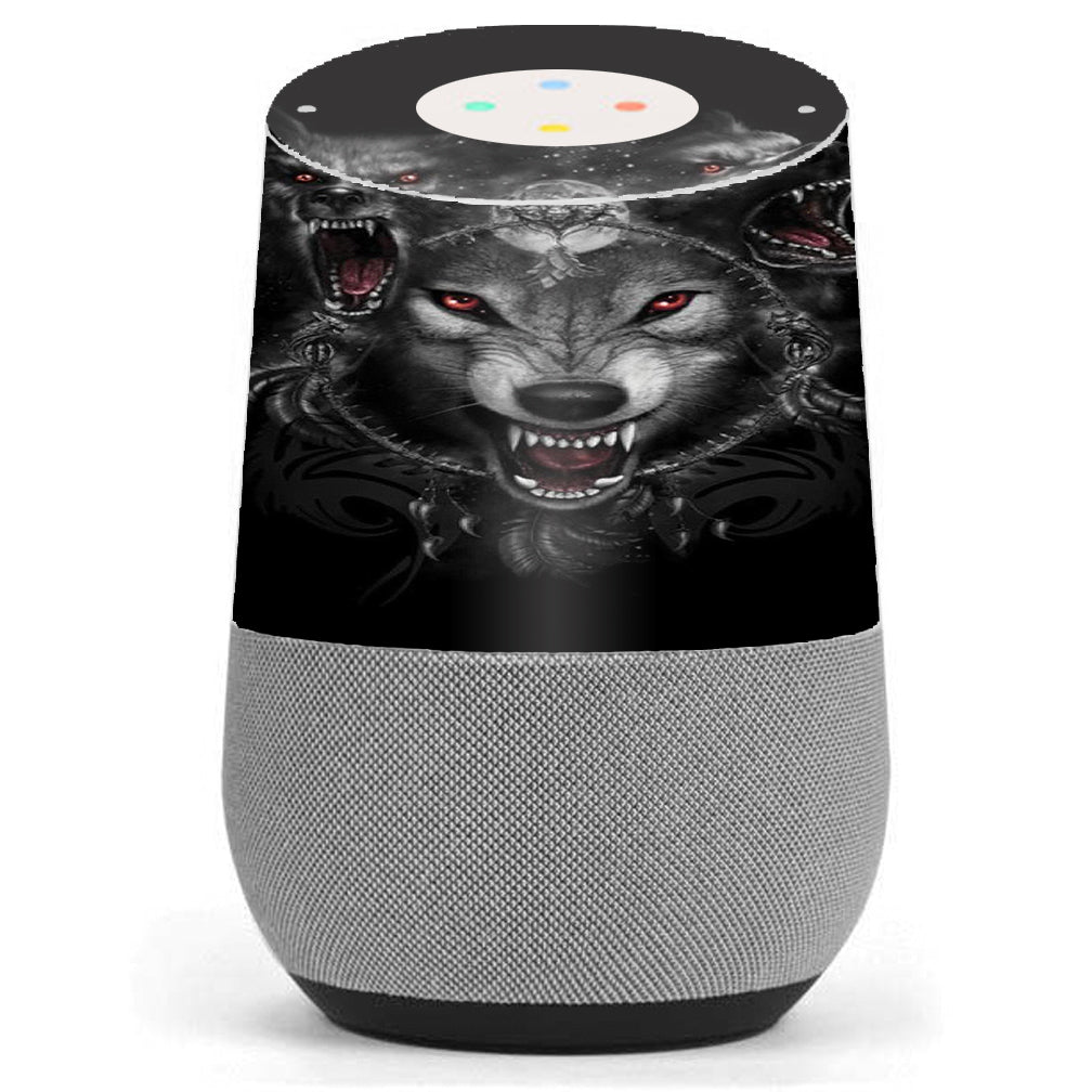  Angry Wolves Pack Howling Google Home Skin