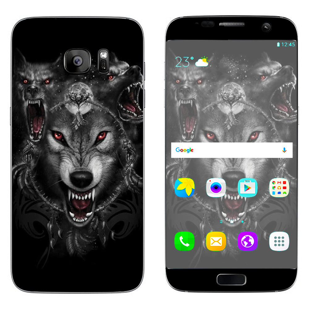  Angry Wolves Pack Howling Samsung Galaxy S7 Edge Skin