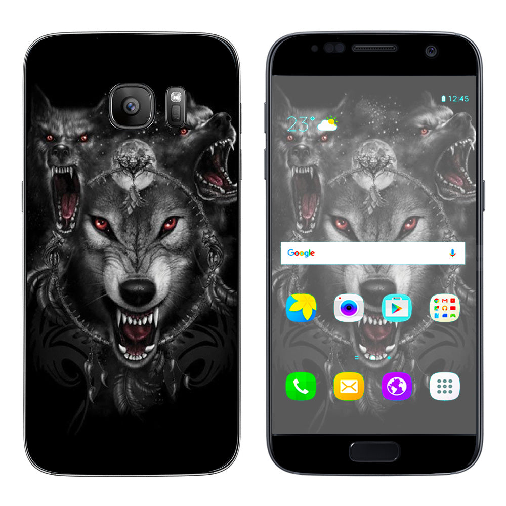  Angry Wolves Pack Howling Samsung Galaxy S7 Skin