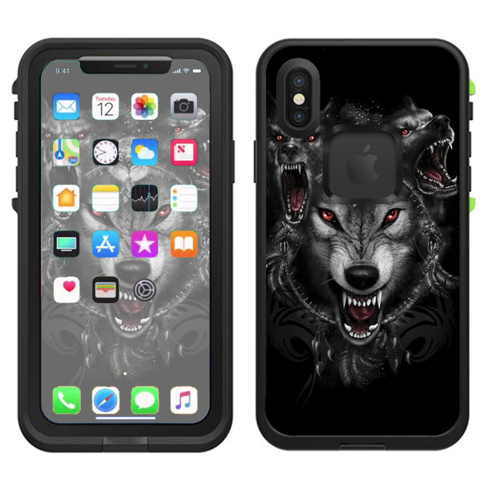  Angry Wolves Pack Howling Lifeproof Fre Case iPhone X Skin