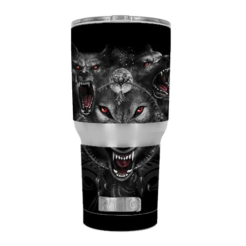  Angry Wolves Pack Howling RTIC 20oz Tumbler Skin