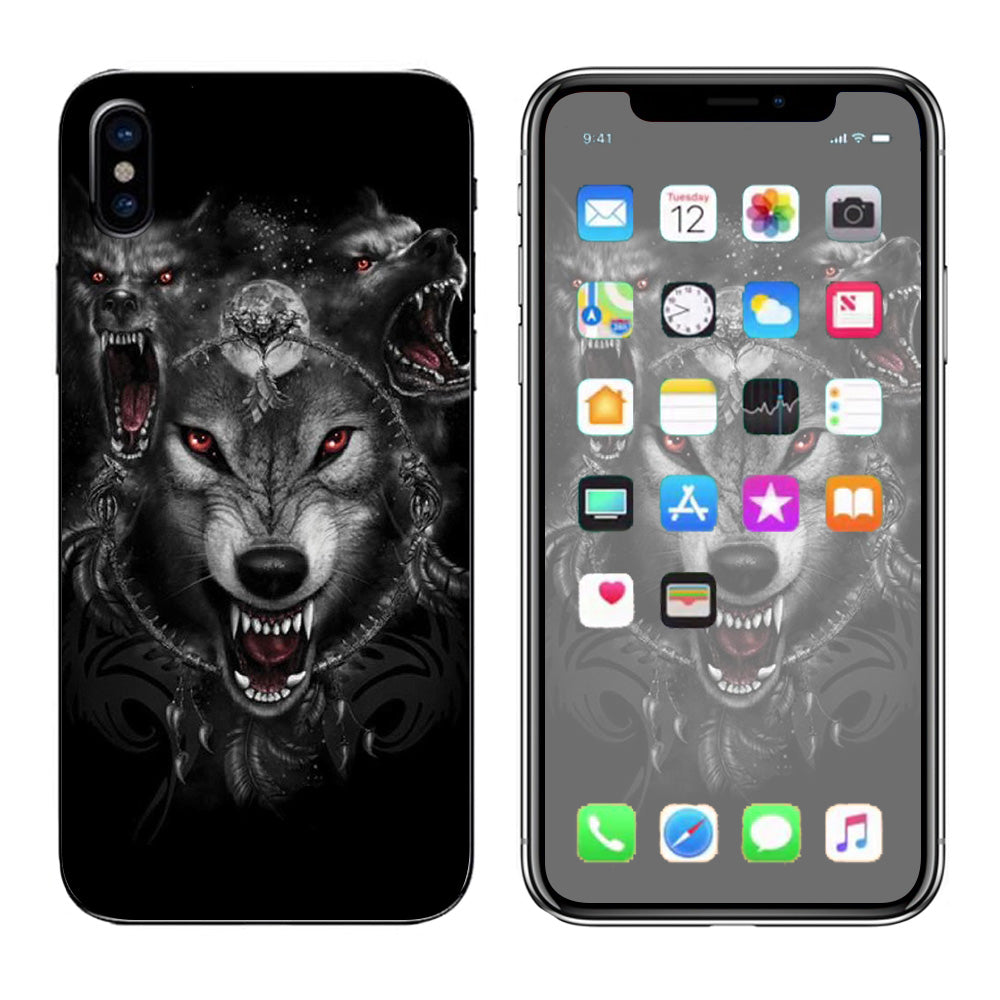  Angry Wolves Pack Howling Apple iPhone X Skin