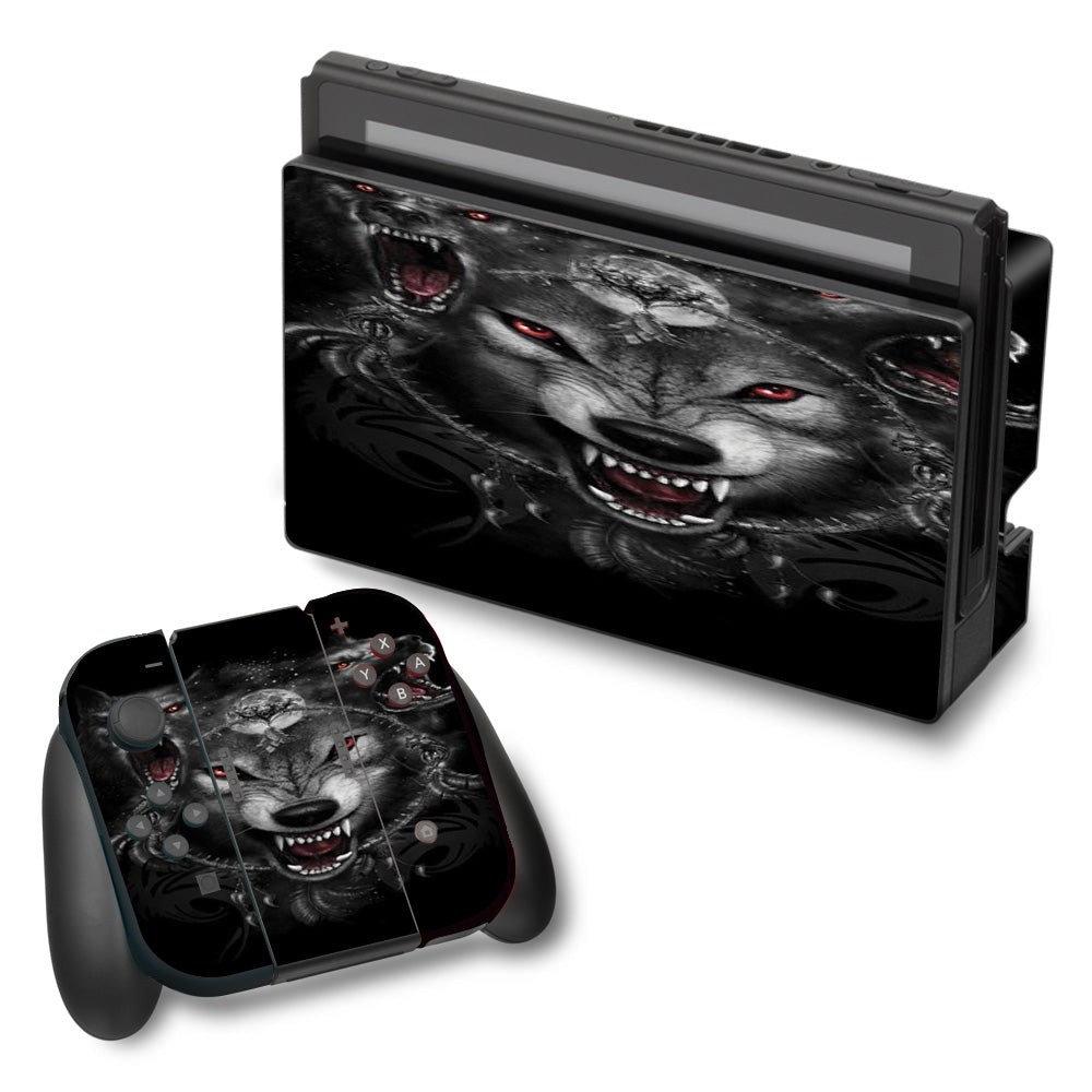  Angry Wolves Pack Howling Nintendo Switch Skin