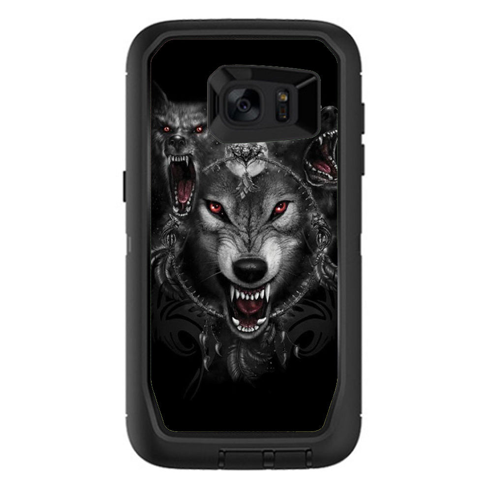  Angry Wolves Pack Howling Otterbox Defender Samsung Galaxy S7 Edge Skin
