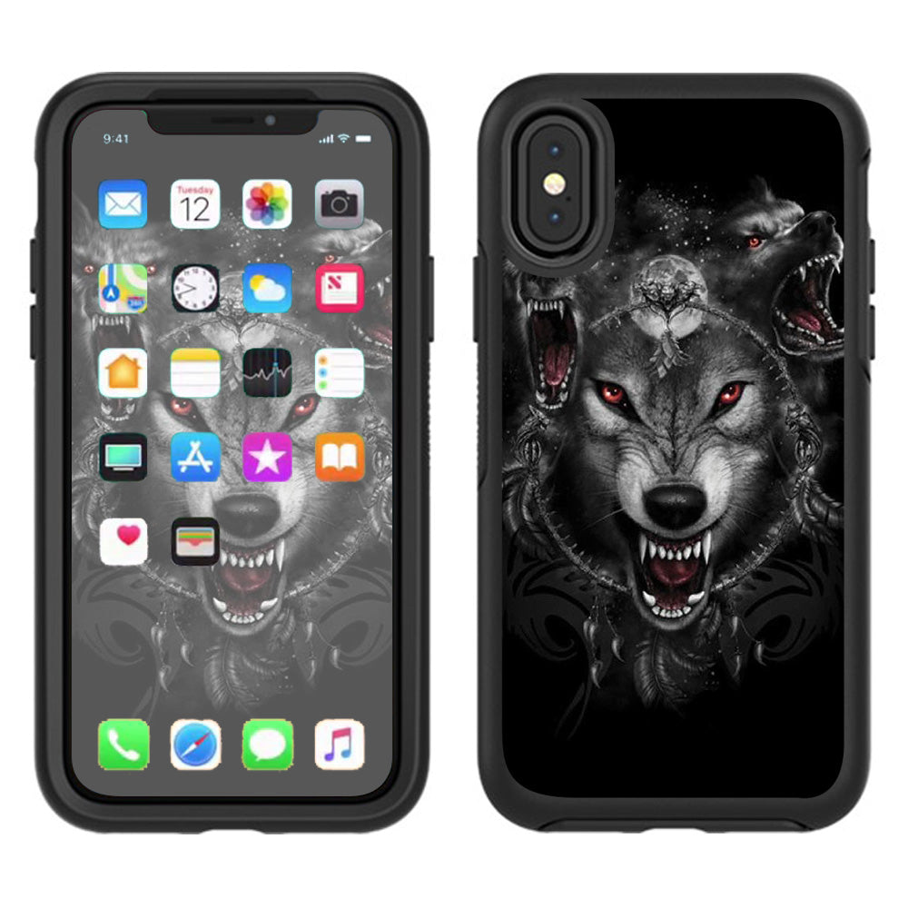  Angry Wolves Pack Howling Otterbox Defender Apple iPhone X Skin