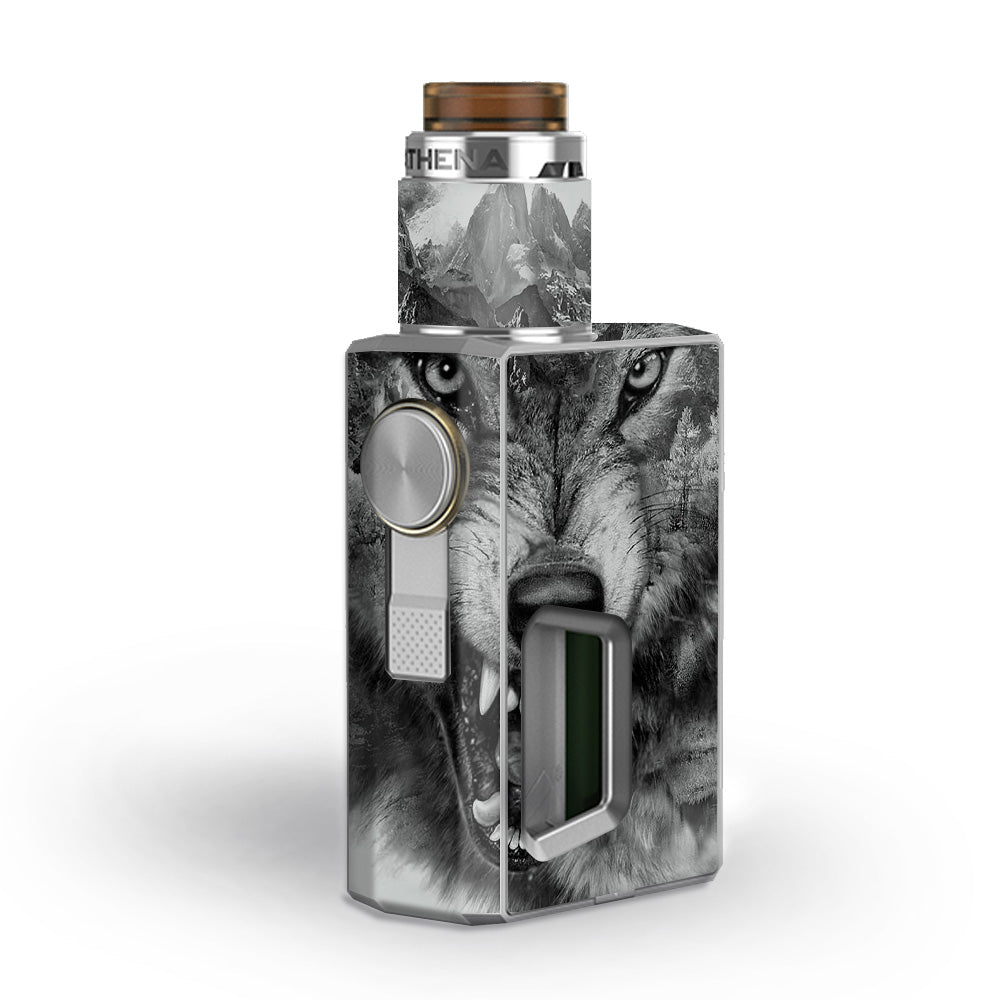  Angry Wolf Growling Mountains Geekvape Athena Squonk Skin