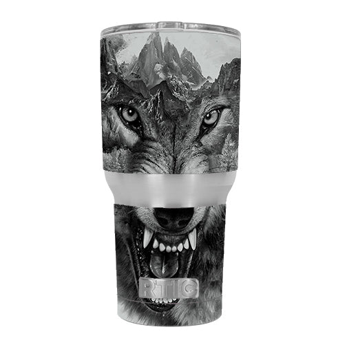  Angry Wolf Growling Mountains RTIC 20oz Tumbler Skin