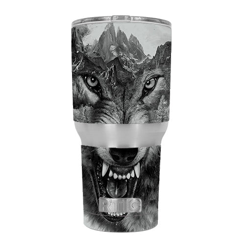  Angry Wolf Growling Mountains RTIC 30oz Tumbler Skin