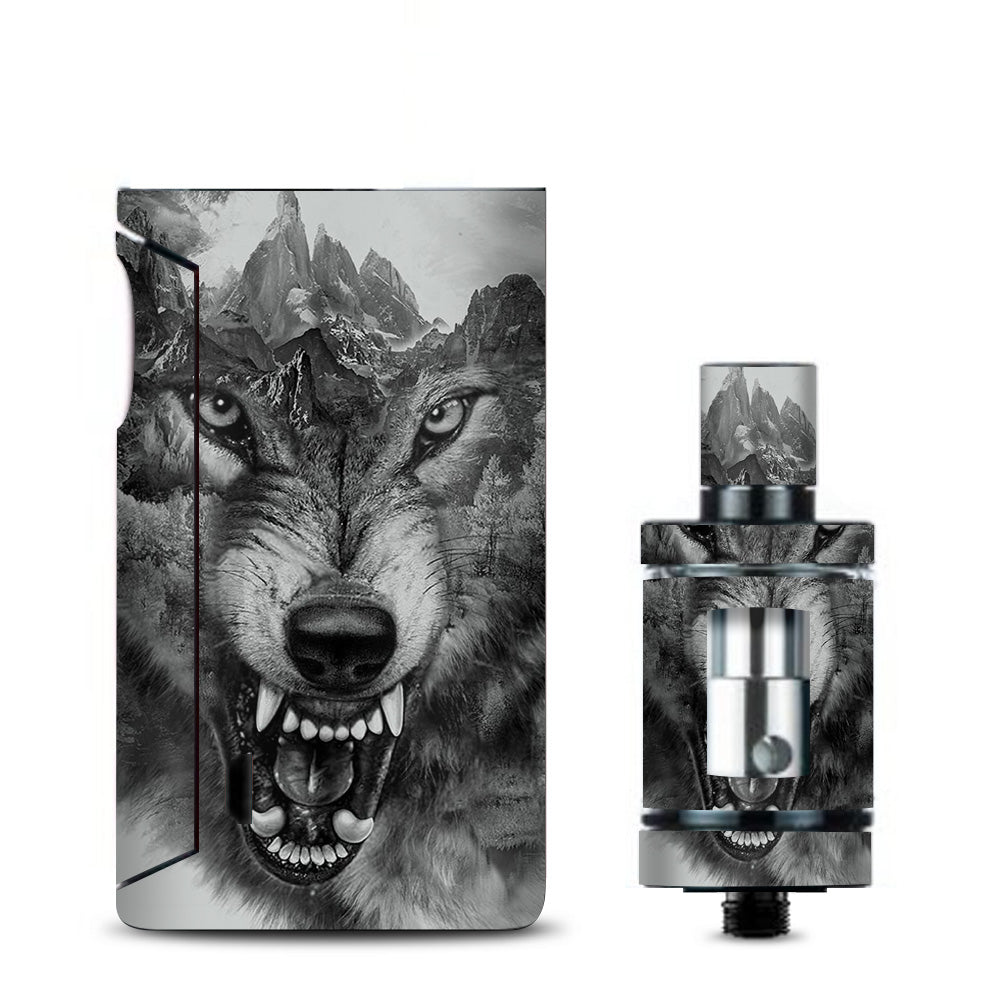  Angry Wolf Growling Mountains Vaporesso Drizzle Fit Skin