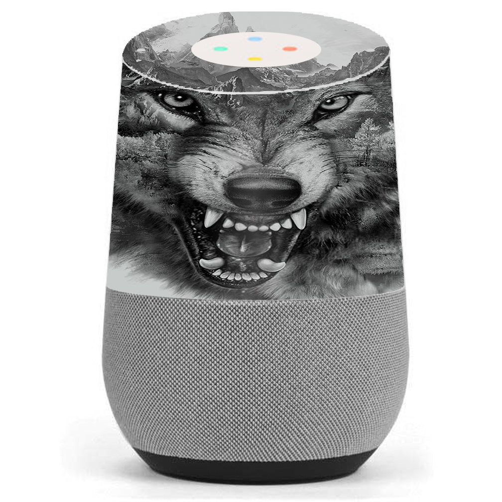  Angry Wolf Growling Mountains Google Home Skin