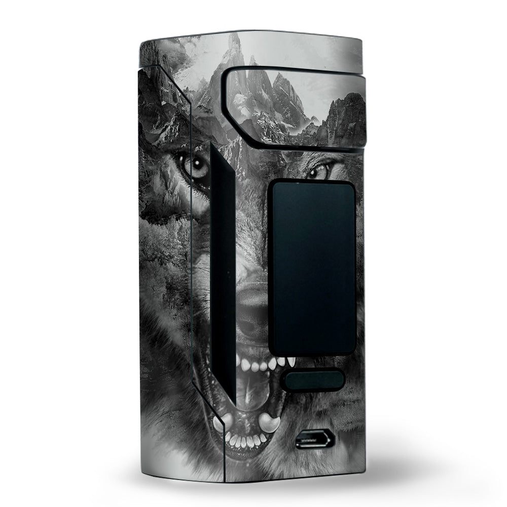  Angry Wolf Growling Mountains Wismec RX2 20700 Skin