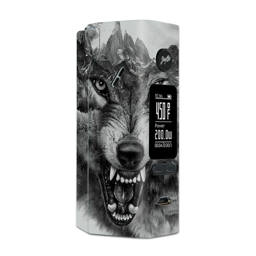  Angry Wolf Growling Mountains Wismec Reuleaux RX 2/3 combo kit Skin