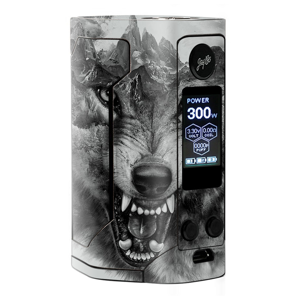  Angry Wolf Growling Mountains Wismec RX Gen 3 Skin