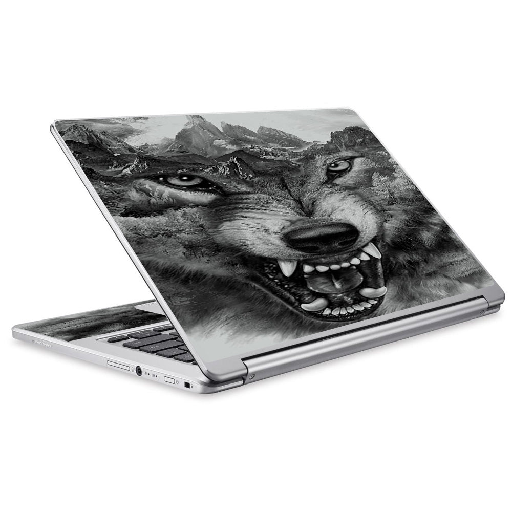 Angry Wolf Growling Mountains Acer Chromebook R13 Skin