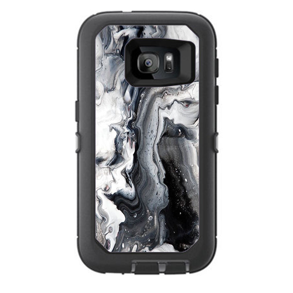  Marble White Grey Swirl Beautiful Otterbox Defender Samsung Galaxy S7 Skin