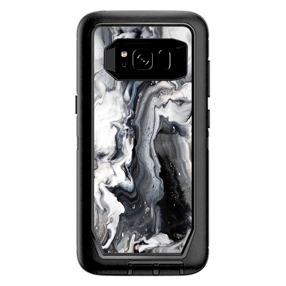 Marble White Grey Swirl Beautiful Otterbox Defender Samsung Galaxy S8 Skin