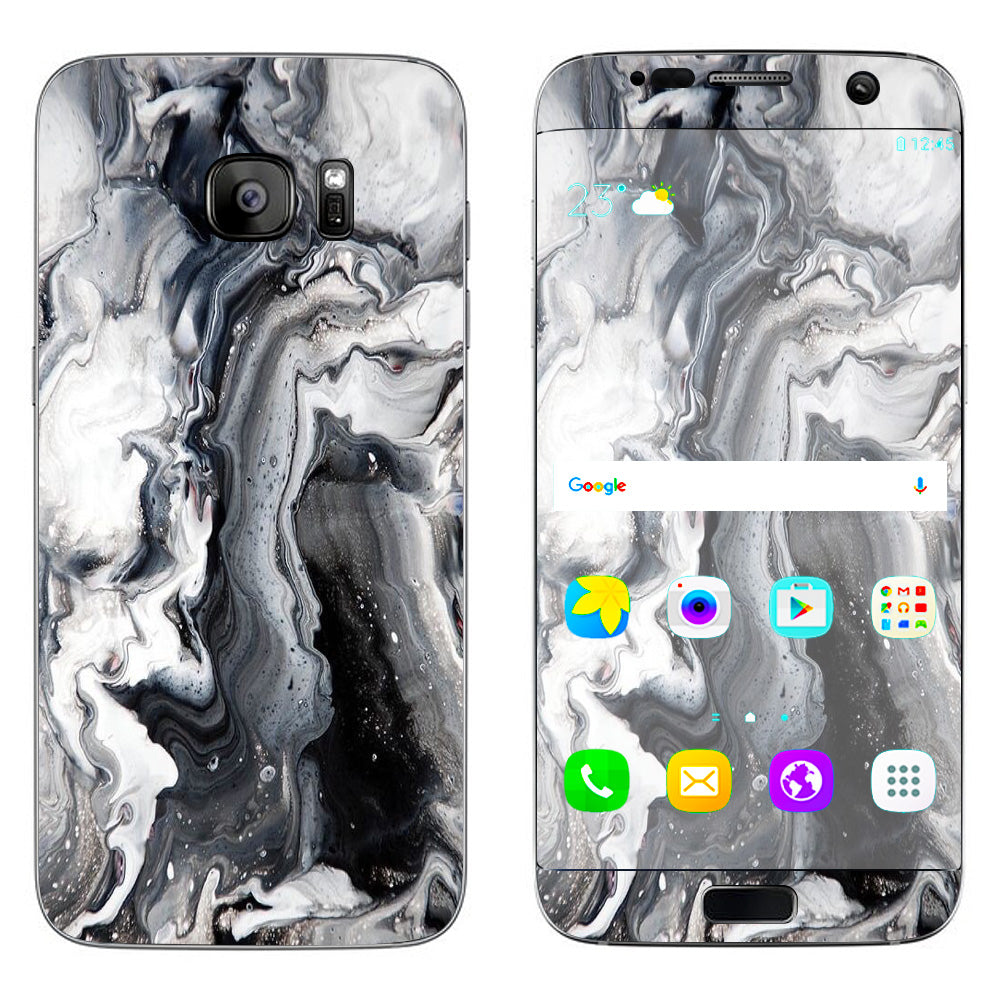  Marble White Grey Swirl Beautiful Samsung Galaxy S7 Edge Skin