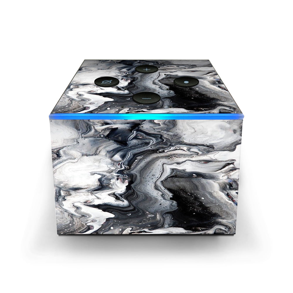  Marble White Grey Swirl Beautiful Amazon Fire TV Cube Skin