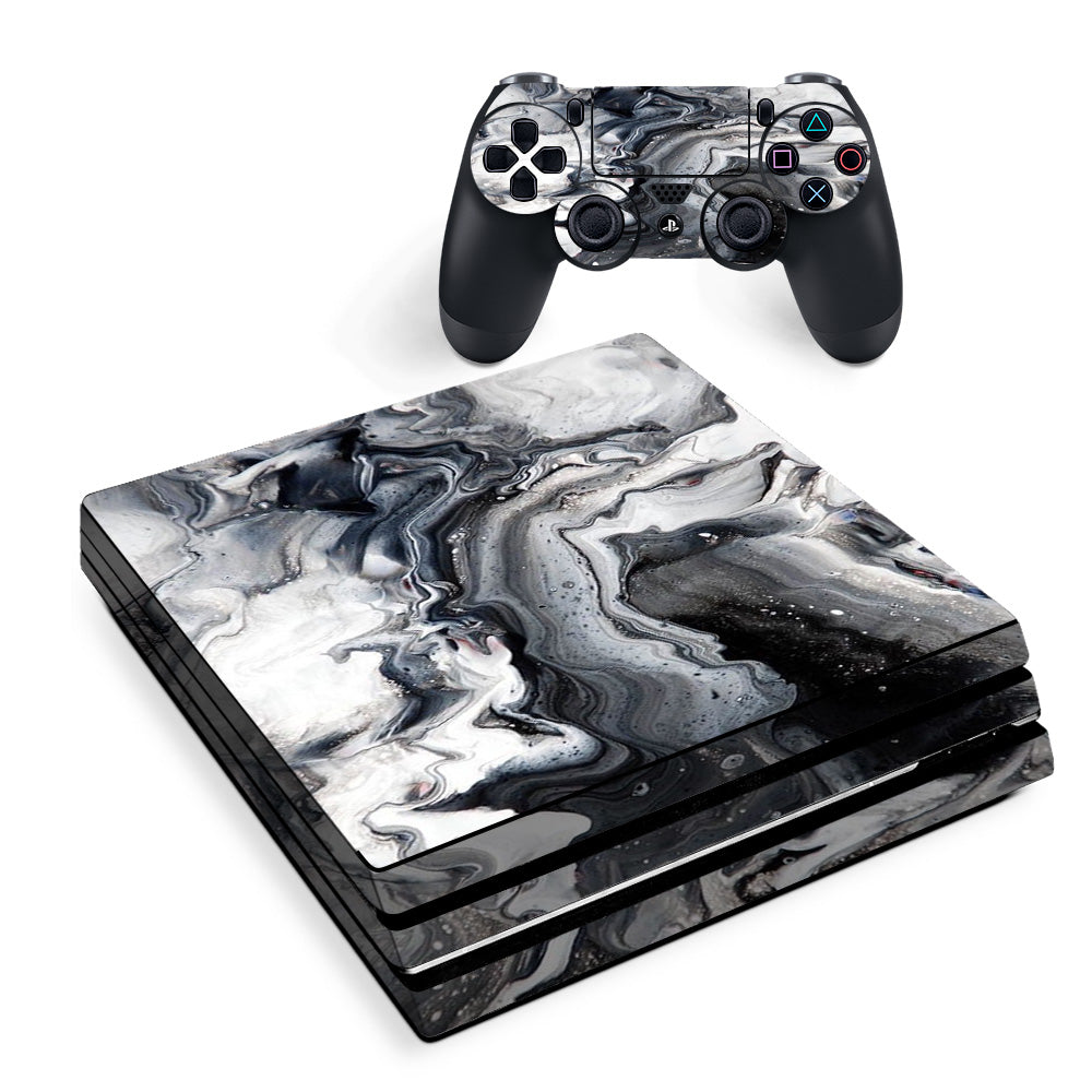 Marble White Grey Swirl Beautiful Sony PS4 Pro Skin
