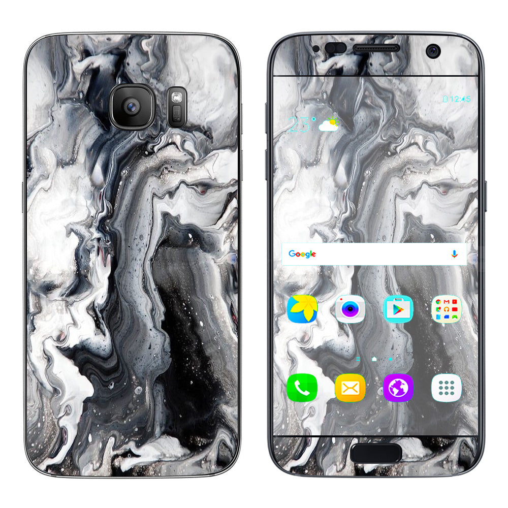  Marble White Grey Swirl Beautiful Samsung Galaxy S7 Skin