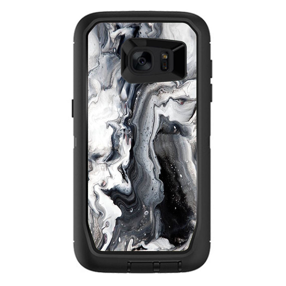  Marble White Grey Swirl Beautiful Otterbox Defender Samsung Galaxy S7 Edge Skin