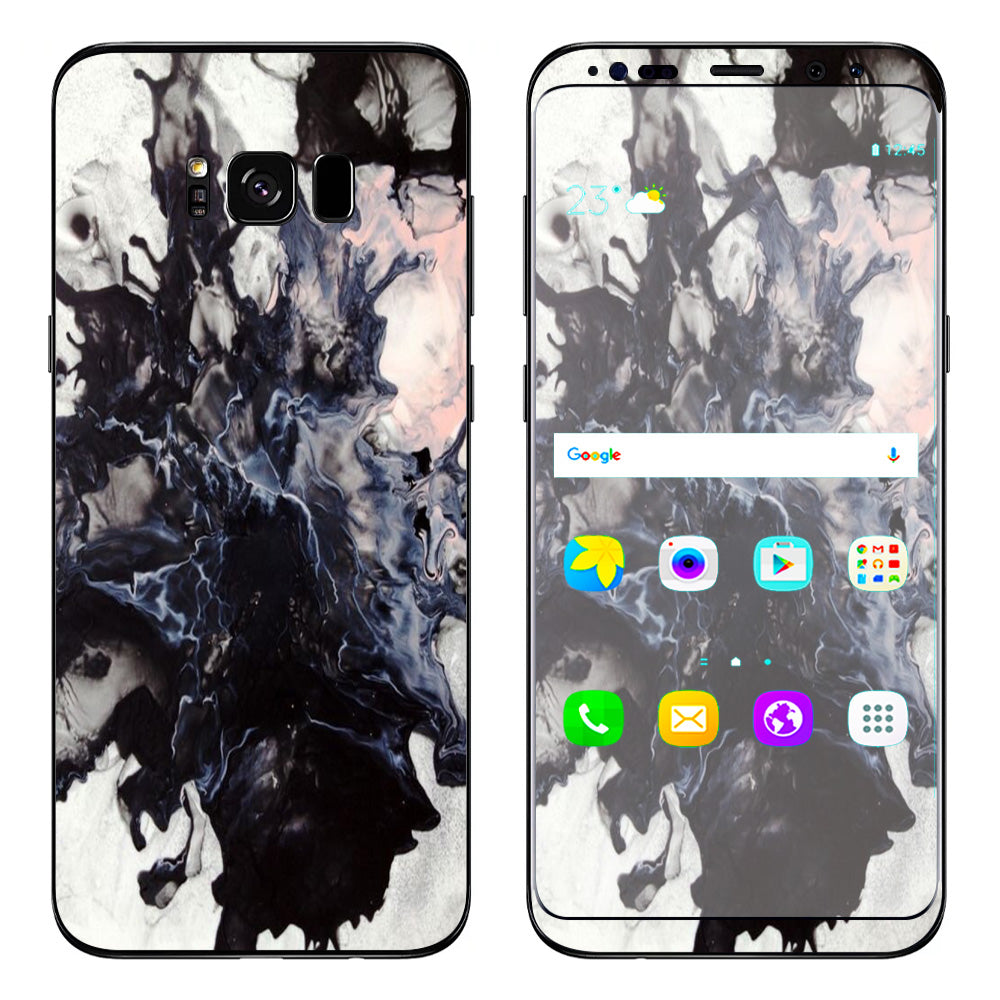  Black White Swirls Marble Granite Samsung Galaxy S8 Plus Skin