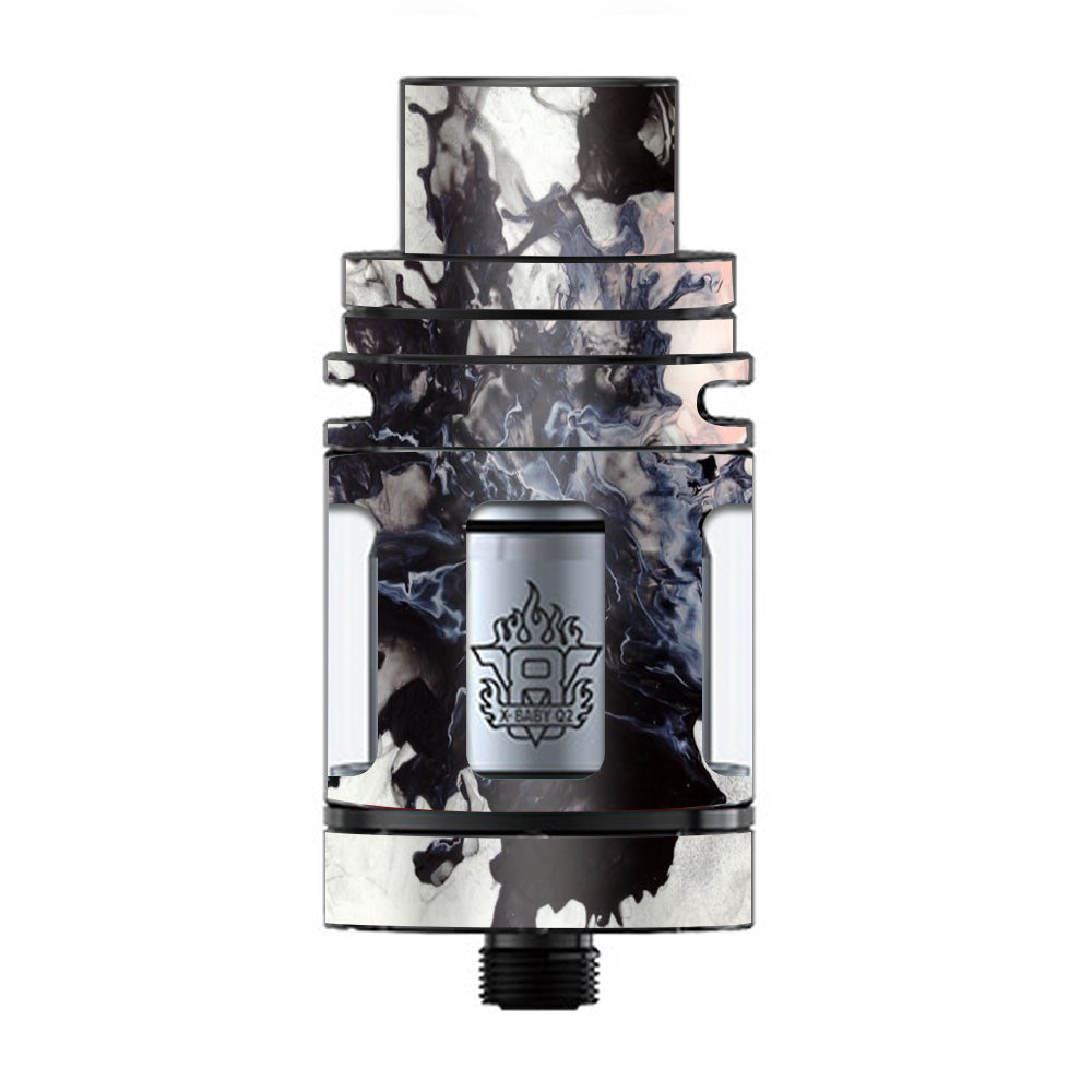  Black White Swirls Marble Granite TFV8 X-baby Tank Smok Skin