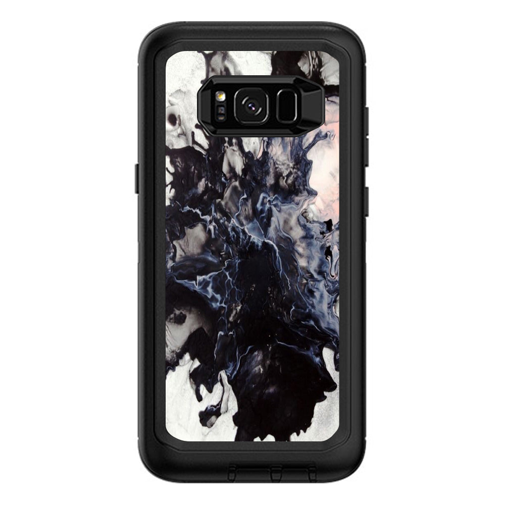  Black White Swirls Marble Granite Otterbox Defender Samsung Galaxy S8 Plus Skin