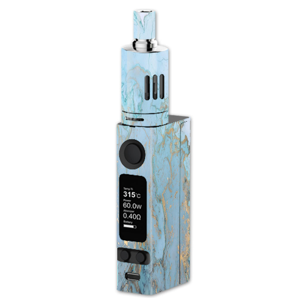  Teal Blue Gold White Marble Granite Joyetech Evic VTC Mini Skin