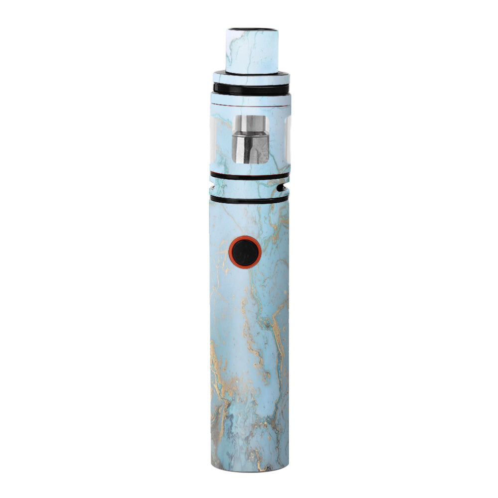  Teal Blue Gold White Marble Granite Smok Stick V8 Skin