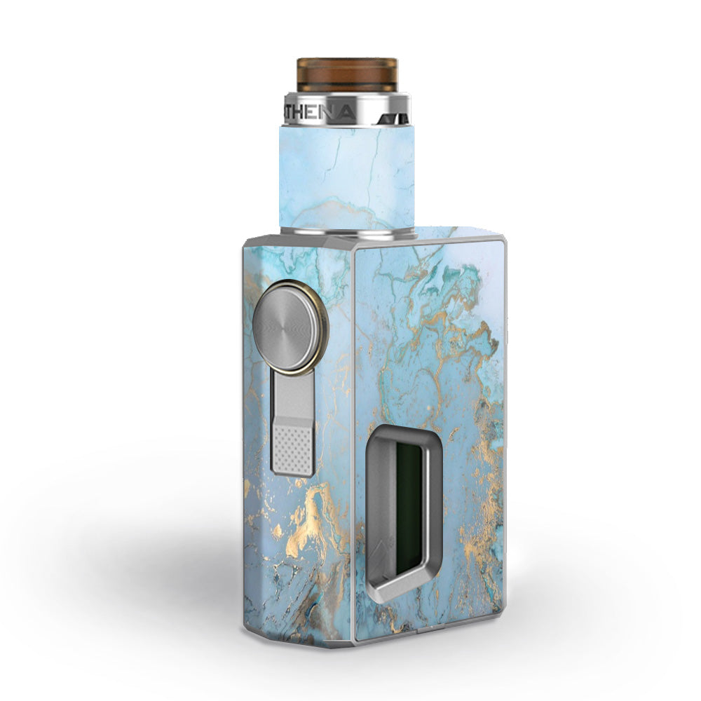 Teal Blue Gold White Marble Granite Geekvape Athena Squonk Skin Teal Blue Gold White Marble Granite Geekvape Athena Squonk Skin