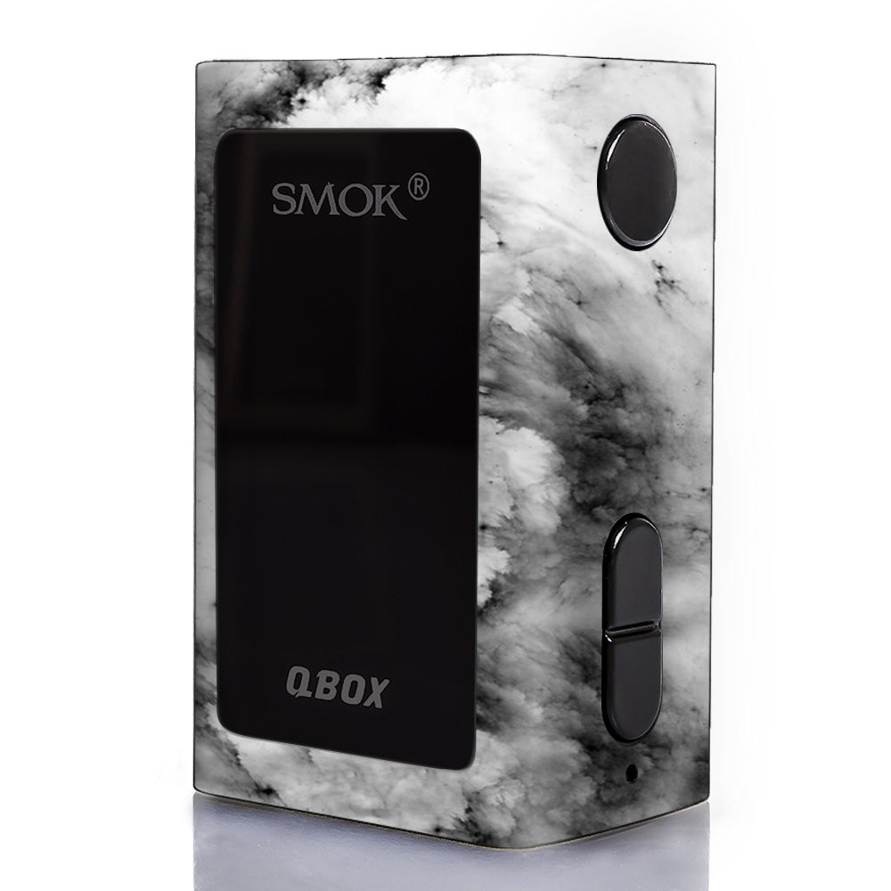  Black White Swirls Marble Granite Smok Q-Box Skin